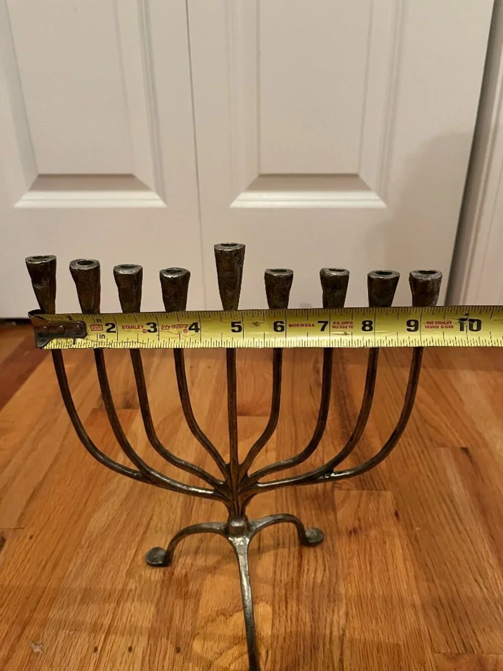 Pottery Barn Silver Metal Menorah L 9.5 in x H 11 in x W 6.25 in
